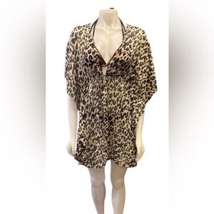 Bleu Rod Beattie NWT Caftan Cover Up Animal Print Size Small